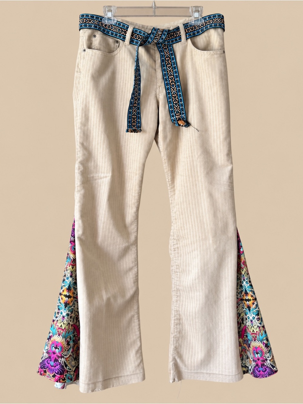Y2K Boho Takeo Kikuchi Elaborate Flares 4 M